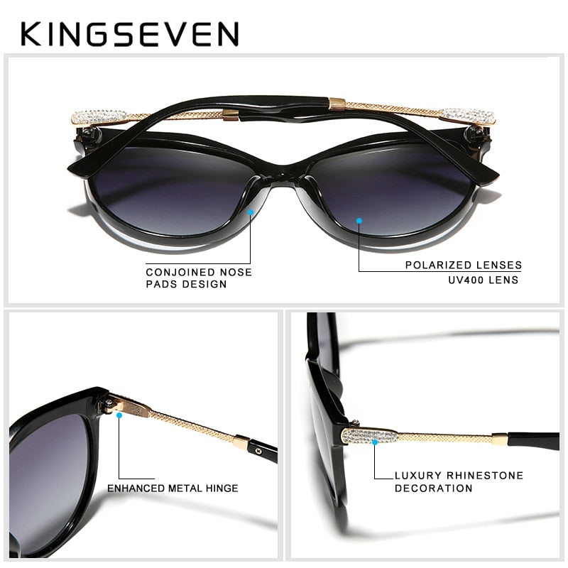 KINGSEVEN 2022 Polarized Women&#39;s Sunglasses Gradient Lens Luxury Sun glasses Brand Lentes de sol Mujer