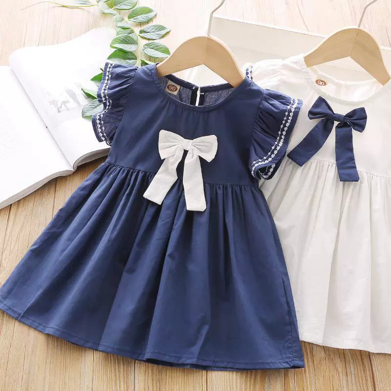 Baby Girl Summer Dress 2024 New Arrival Children Girl K-style Short Sleeve Summer Skirt 1-2-3 Years Old