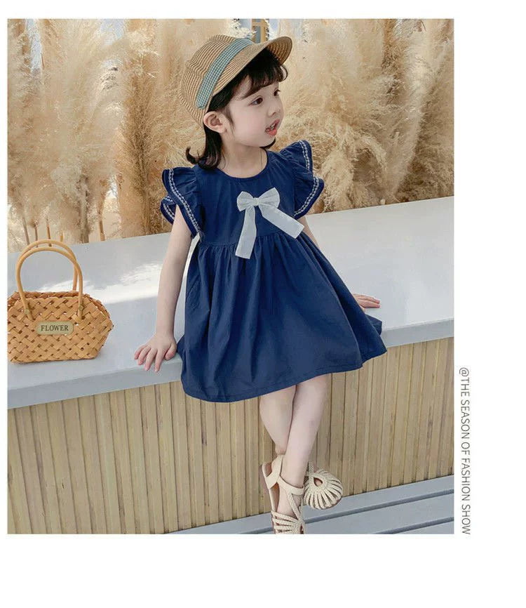 Baby Girl Summer Dress 2024 New Arrival Children Girl K-style Short Sleeve Summer Skirt 1-2-3 Years Old