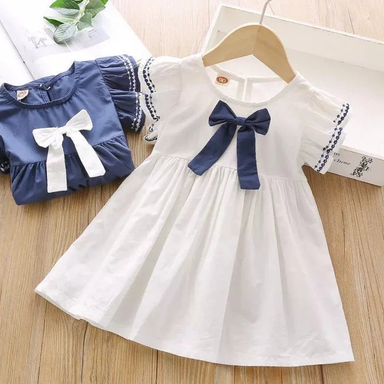 Baby Girl Summer Dress 2024 New Arrival Children Girl K-style Short Sleeve Summer Skirt 1-2-3 Years Old