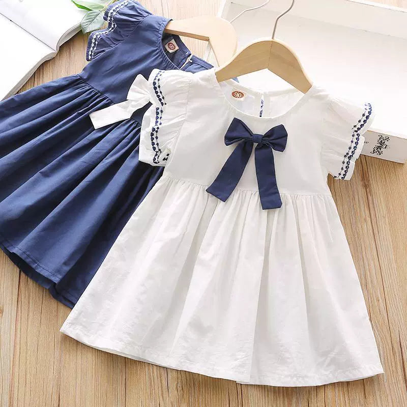 Baby Girl Summer Dress 2024 New Arrival Children Girl K-style Short Sleeve Summer Skirt 1-2-3 Years Old