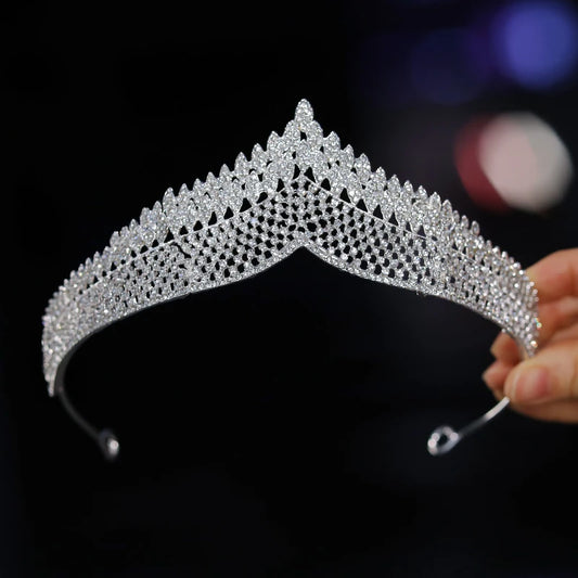 Two Swans European Bride Wedding Crown Artificial Crystal Suitable for Banquet, Party, and Holiday Headwear